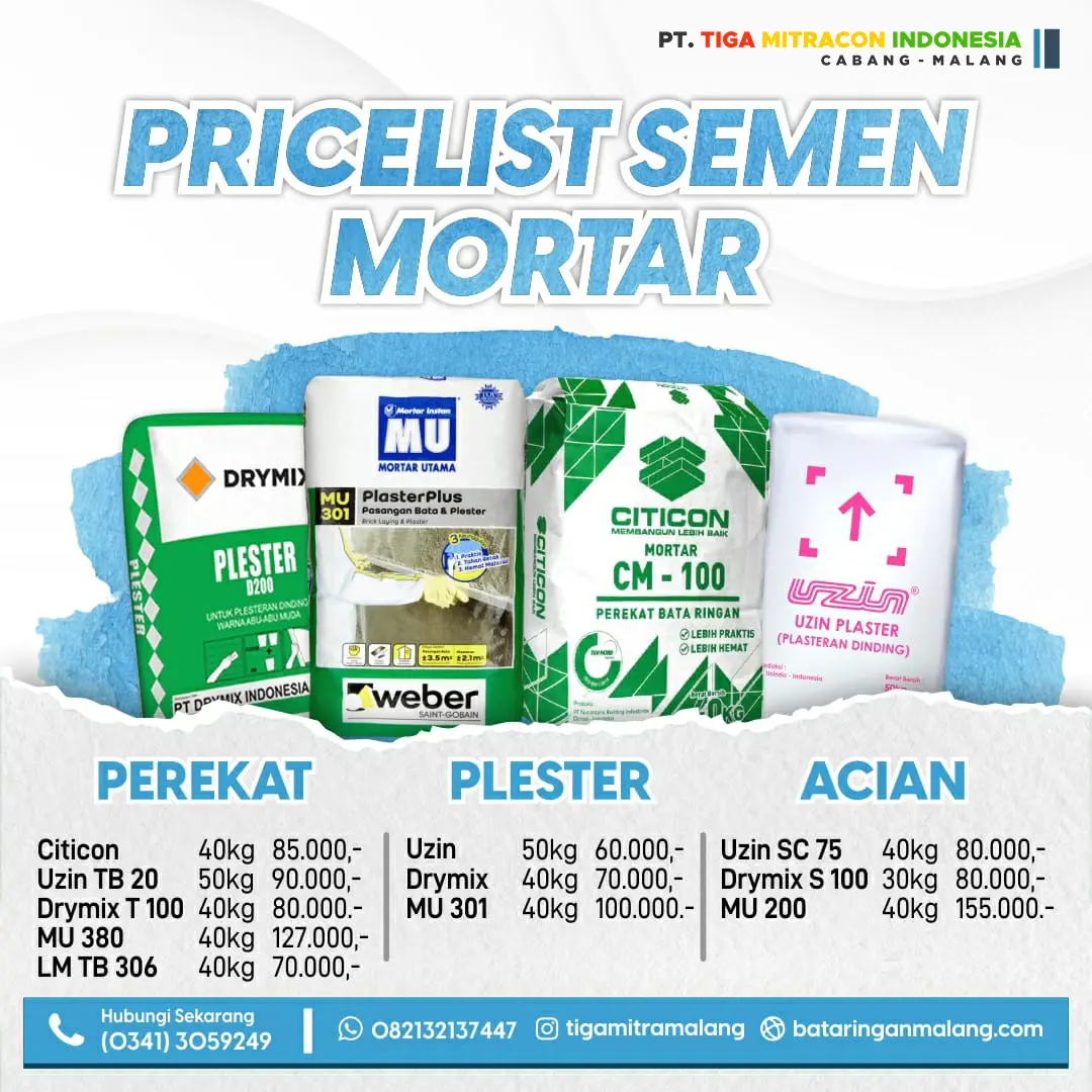Kataloh Harga Semen Mortar